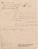 Ofício do Regimento de Infantaria nº 10, Manuel Gerónimo da Câmara,  ao Administrador do Concelho de Sintra, pedindo para sqber as horas em que foi preso o soldado do regimento, José Ferreira.