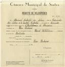 Registo de velocípede de marca Famel Utilitária, com o nº 8179, em nome de Manuel Cabrita da Silva, morador em Pero Pinheiro.