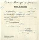 Registo de velocípede com o nº 4740, em nome de António Peixoto Rocha, morador em Mem Martins.