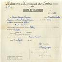 Registo de velocípede de marca Raleigh, com o nº 5377, em nome de Elisiário Rodrigues Nogueira, morador em Pendão.