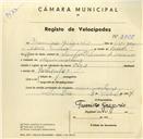 Registo de velocípede de marca Olga, com o nº 3228, em nome de Francisco Gregório, morador em Mem Martins.