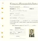 Registo de matricula de carroceiro em nome de Manuel Silvestre [...], morador na Cabrela, com o nº de inscrição 1756.