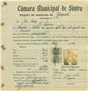 Registo de matricula de velocipedista em nome de José Luís, morador em Santa Susana, com o nº de inscrição 594.