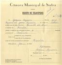 Registo de velocípede com o nº 7521, em nome de Joaquim Sequeira, morador em Rinchoa.