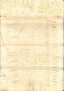 Verba testamentária de Domingos Cristóvão morador em vila Verde, na qual doou um serrado em Alcolombal à igreja de São João Degolado da Terrugem.