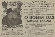 Programa do filme "O Homem das Calças Pardas" realizado por George Marshall  com a participação de Bob Hope, Lucille Ball, Bruce Cabot e Jack Kirkwood.