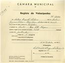 Registo de velocípede de marca Elite, com o nº 3282, em nome de António Augusto Libório, morador em 