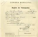 Registo de velocípede com o nº 3131, em nome de João Luís Coelho, morador em Cabriz.