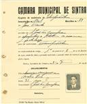 Registo de matricula de velocipedista em nome de José Vicente, morador em São João das Lampas, com o nº de inscrição 1901.