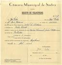 Registo de velocípede de marca Monotrave, com o nº 7027, em nome de José Pedro, morador em Pedra Furada.