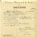 Registo de velocípede de marca Vilar Pachancho, com o nº 6567, em nome de Daniel Lopes Pereira, morador em Rio de Mouro.