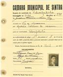 Registo de matricula de velocipedista em nome de Guilherme Francisco [...] Luís, morador em Rio Mouro, com o nº de inscrição 3120.
