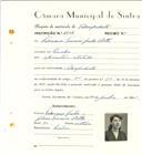 Registo de matricula de velocipedista em nome de Feliciana Tavares [...] Sotto , moradora na Rinchoa, com o nº de inscrição 6556.