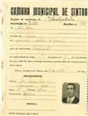 Registo de matricula de velocipedista em nome de José Jorge, morador no Penedo, com o nº de inscrição 2111.