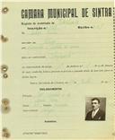 Registo de matricula de velocipedista em nome de António Pereira, morador no Sabugo, com o nº de inscrição 1537.