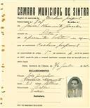 Registo de matricula de cocheiro profissional em nome de Jaime Nascimento Gonçalves, morador em Sintra, com o nº de inscrição 707.