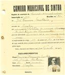 Registo de matricula de carroceiro 2 ou mais animais em nome de José Francisco Serralheiro, morador na Assafora, com o nº de inscrição 1704.