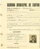 Registo de matricula de velocipedista em nome de Manuel Martins Ribeiro, morador em Sintra, com o nº de inscrição 2095.