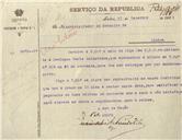 Ofício dirigido ao Administrador do Concelho de Sintra, proveniente do Chefe de Recrutamento e Reserva nº 1, solicitando que se dê conhecimento a Domingos Maria Salustiano que têm 10 dias para pagar a taxa militar do corrente ano.
