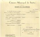 Registo de velocípede com o nº 9923, em nome de Emilitão Correia da Silva, morador em Sabugo.