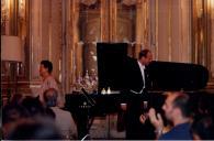 Concerto com Maria João Pires e Rufus Müller, durante o festival de música de Sintra, na sala da música do Palácio Nacional de Queluz.