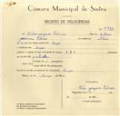Registo de velocípede de marca E.J.F., com o nº 9783, em nome de Elídio Joaquim Pedroso, morador em Anços.