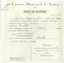 Registo de velocípede com o nº 5124, em nome de António Sérgio da Silva, morador em Ranholas.