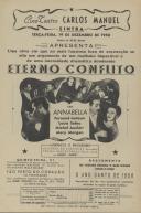 Programa do filme "Eterno Conflito" com a participação de Annabella, Fernand Ledoux, Louis Salou, Michel Auclair e Mary Morgan.