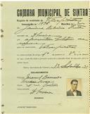 Registo de matricula de velocipedista em nome de Jaime Ribeiro Simões, morador em Dona Maria, com o nº de inscrição 1796.
