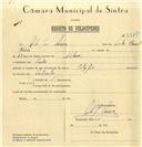 Registo de velocípede de marca Citifix, com o nº 6737, em nome de Vítor José Névoa, morador em Sintra.