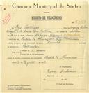 Registo de velocípede de marca Oriental, com o nº 6563, em nome de Rui Antunes, morador em Portela de Almornos.