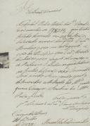 Carta de Manuel do Nascimento, feitor das Quintas de Sintra relativa a 17.215 réis do produto da venda dos frutos das suas Quintas.