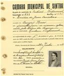 Registo de matricula de cocheiro profissional em nome de Emília de Jesus Casinhas, moradora em Campo Raso, com o nº de inscrição 888.