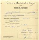 Registo de velocípede de marca Pombal, com o nº 6937, em nome de Augusto Ramalho, morador em S. Pedro.