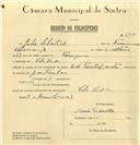 Registo de velocípede de marca Cycles Pombal com motor, com o nº 6712, em nome de Júlio Sebastião, morador em Vila Verde.