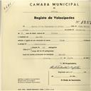 Registo de velocípede com o nº 1957, em nome de Maria Alice Castanheira Alves, moradora em Mercês.