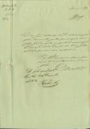 Atestado passado pelo Regedor Francisco António Raposo, da Paróquia de Almargem do Bispo, comprovando que João, filho de João da Costa, morador no lugar de Dona Maria, presta assistência e amparo ao seu pai.