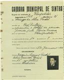Registo de matricula de velocipedista em nome de Domingos da Silva Pardal, morador em Pero Pinheiro, com o nº de inscrição 1858.