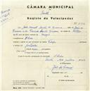 Registo de velocípede de marca Phillips, com o nº 4744, em nome de João Manuel Santos de Sucena, morador em S. Pedro de Sintra.