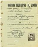 Registo de matricula de velocipedista em nome de [Alberico] Oliveira Teodoro, morador na Piedade, com o nº de inscrição 1835.