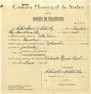 Registo de velocípede de marca Cyclemaster, com o nº 6408, em nome de António Manuel de Matos Velez, morador em Rinchoa.
