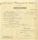 Registo de velocípede de marca Aprilia, com o nº 6464, em nome de Manuel Lopes, morador em Pero Pinheiro.