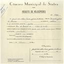 Registo de velocípede com o nº 5410, em nome de Gonçalo [...] Collares Pereira Iglesias de Oliveira, morador em Rua do Roseiral nº 10, S. Pedro de Sintra.