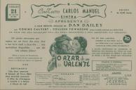 Programa do filme comédia "O Azar de um Valente"  realizado por John Ford com a participação de Corine Calvert, Colleen Townsend.