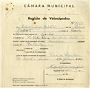 Registo de velocípede com o nº 3392, em nome de António Conceição Batista, morador em Rua da República nº 13-14, Sintra.