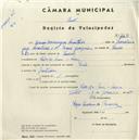 Registo de velocípede com o nº 4438, em nome de Lúcio Domingos Anastácio, morador em Cabo da Roca, Azoia.