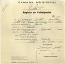 Registo de velocípede de marca Nacional, com o nº 542, em nome de Domingos Duarte, morador em Bolembre.
