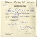 Registo de velocípede com o nº 4918, em nome de Francisco Paulo Marques, morador em Queluz.