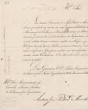 Ofício de António José Pedroso de Almeida, Presidente da Comissão Liquidatária, ao Administrador do Concelho de Sintra, solicitando a intimação de Francisco d'Assis Castro e Mendonça, porque não prestou contas da sua responsabilidade como Almoxarife de Cheleiros.