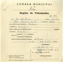 Registo de velocípede com o nº 3270, em nome de José Pedro Simão, morador em Fontanelas.
